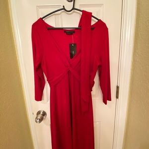 BCBG Maxazaria Red Dress with waist wrap